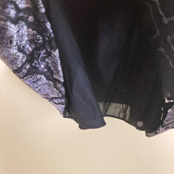 Apt. 9 Velvet Tank Top Large Y2K Black Silver Brocade Bow Babydoll Elegant - Picture 5 of 10